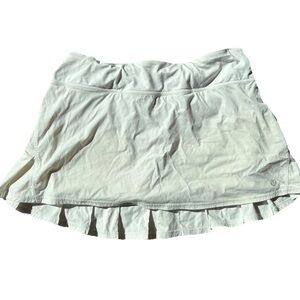 Lululemon Skirt Womens 6 Cream Ruffle Pleated Athletic Running Tennis Skort